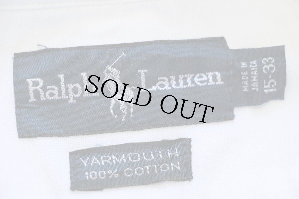 画像4: 90s ラルフローレン YARMOUTH ワンポイント ボタンダウン オックスフォード コットンシャツ 白 15 (4)