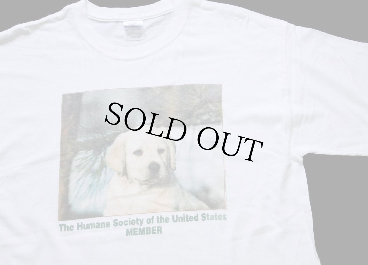 画像1: 00s The Humane Society of the United States MEMBER ドッグ コットンTシャツ 白 L (1)