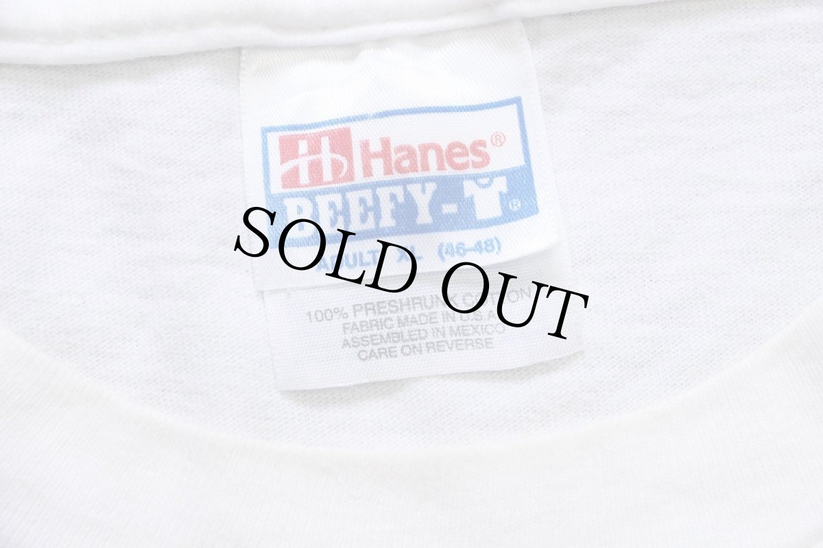 画像4: 00s Hanes Happy Birthday The Black Dog ブラックドッグ コットンTシャツ 白 XL (4)