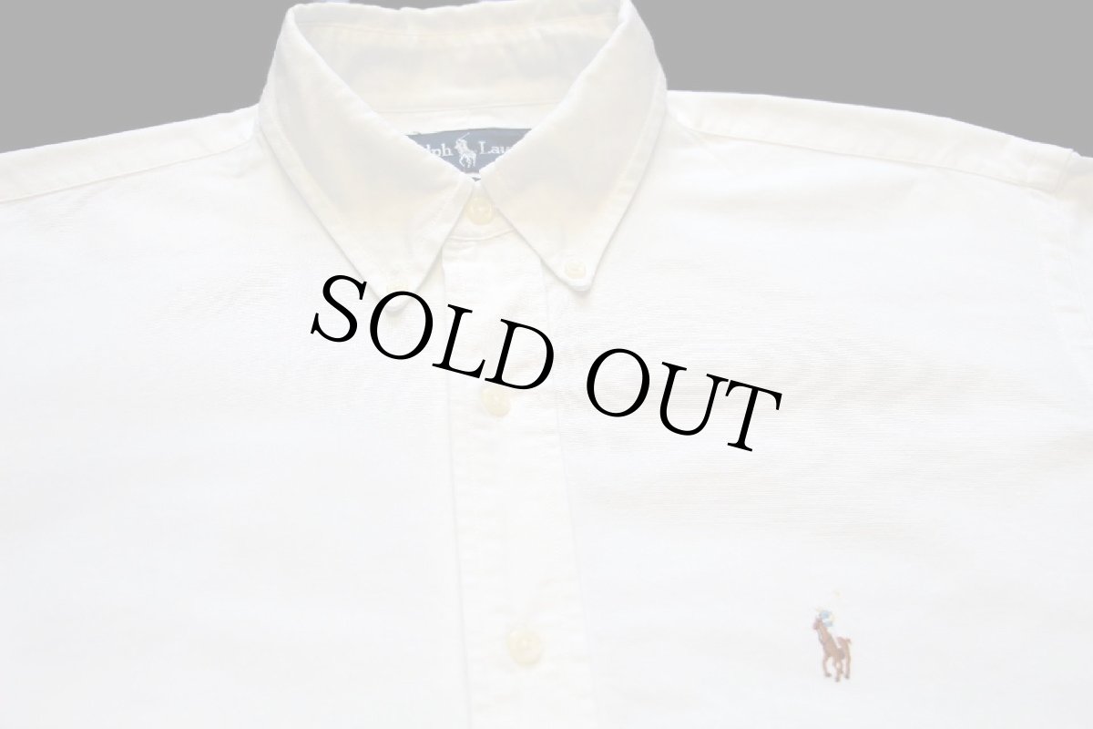 画像3: 90s ラルフローレン YARMOUTH ワンポイント ボタンダウン オックスフォード コットンシャツ 白 15 (3)