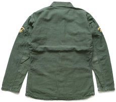 画像2: 60s 米軍 U.S.ARMY パッチ付き コットンサテン ユーティリティシャツ オリーブグリーン カスタム (2)