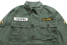 画像3: 60s 米軍 U.S.ARMY パッチ付き コットンサテン ユーティリティシャツ オリーブグリーン カスタム (3)