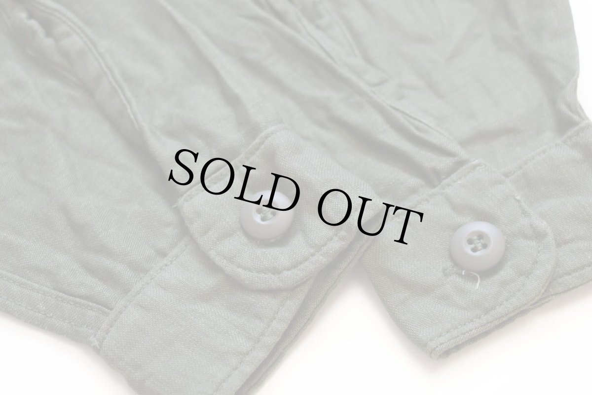 画像7: 60s 米軍 U.S.ARMY コットンサテン ユーティリティシャツ オリーブグリーン 16.5 (7)