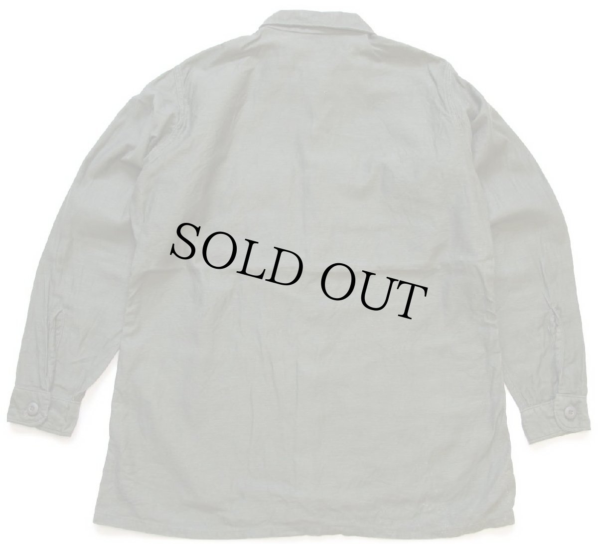 画像2: 60s 米軍 U.S.ARMY コットンサテン ユーティリティシャツ オリーブグリーン 16.5 (2)