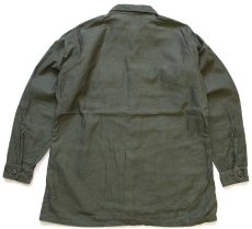 画像2: 60s 米軍 U.S.ARMY コットンサテン ユーティリティシャツ オリーブグリーン 16.5 (2)