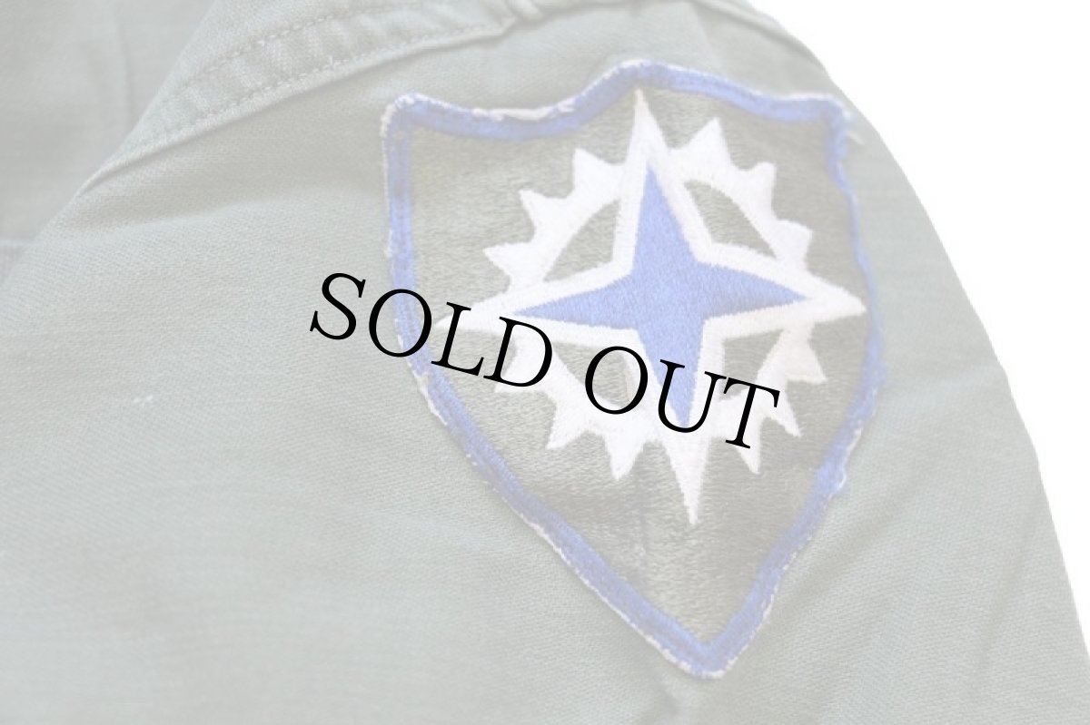 画像5: 60s 米軍 U.S.ARMY パッチ付き コットンサテン ユーティリティシャツ オリーブグリーン (5)