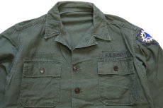 画像3: 60s 米軍 U.S.ARMY パッチ付き コットンサテン ユーティリティシャツ オリーブグリーン (3)