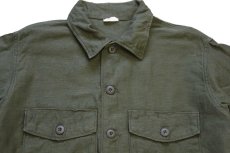 画像3: 60s 米軍 U.S.ARMY コットンサテン ユーティリティシャツ オリーブグリーン 16.5 (3)