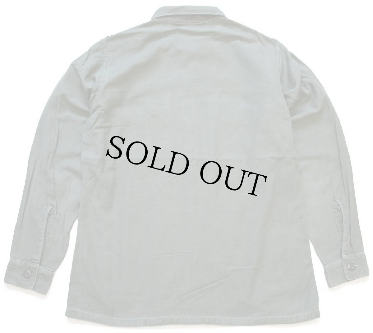 画像2: 60s 米軍 U.S.ARMY パッチ付き コットンサテン ユーティリティシャツ オリーブグリーン (2)