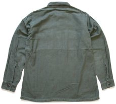 画像2: 60s 米軍 U.S.ARMY パッチ付き コットンサテン ユーティリティシャツ オリーブグリーン (2)