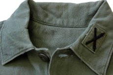 画像5: 60s 米軍 U.S.ARMY パッチ付き コットンサテン ユーティリティシャツ オリーブグリーン (5)