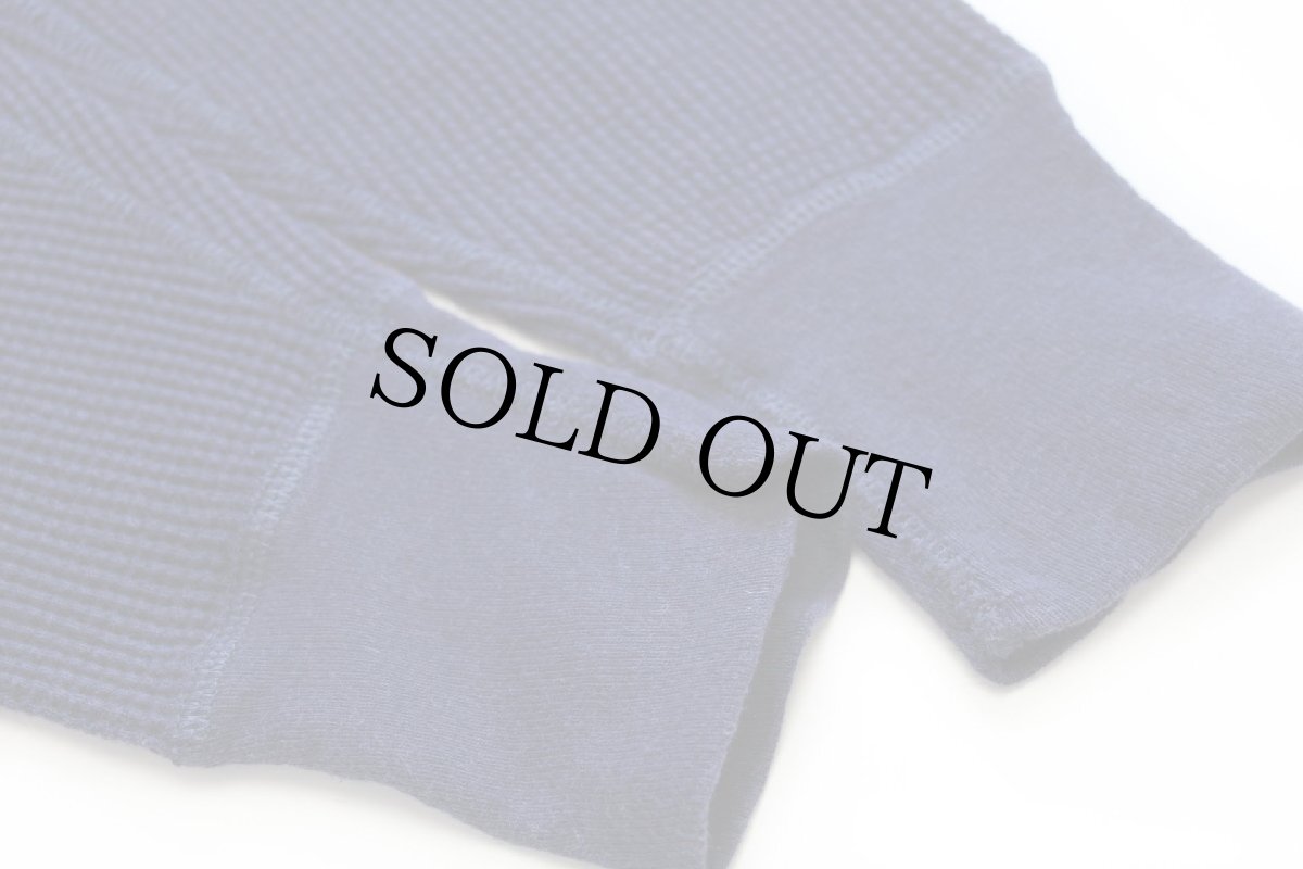 画像6: 80s USA製 J.E.MORGAN ヘンリーネック コットン サーマルシャツ 紺 M (6)