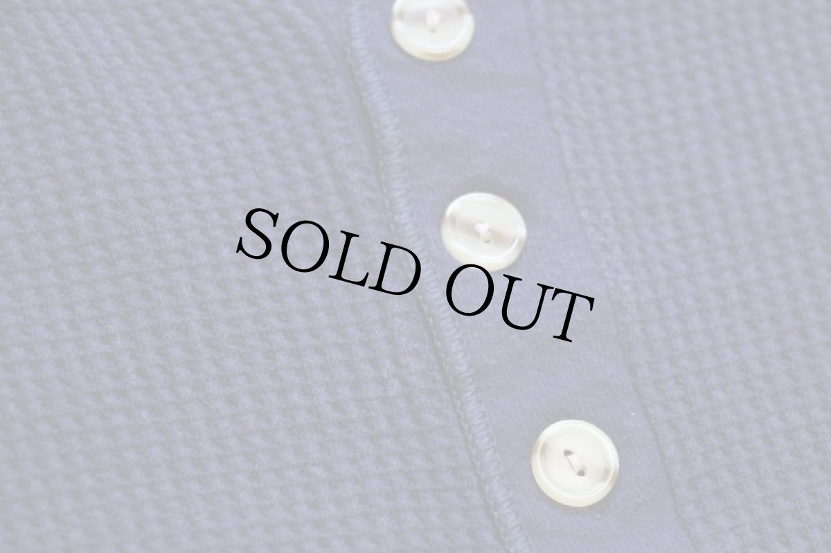 画像5: 80s USA製 J.E.MORGAN ヘンリーネック コットン サーマルシャツ 紺 M (5)