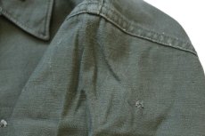 画像6: 60s 米軍 U.S.ARMY パッチ付き コットンサテン ユーティリティシャツ オリーブグリーン (6)