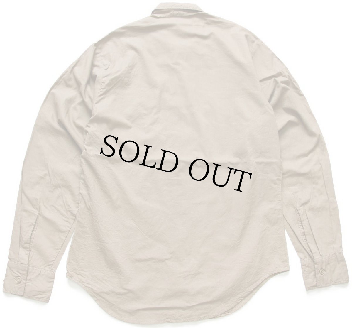 画像2: 70s 米軍 無地 コットン混 シャツ グレーブラウン M (2)