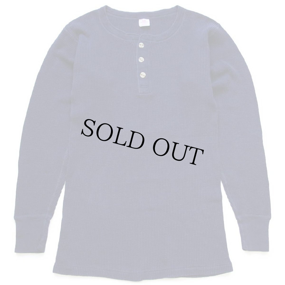 画像2: 80s USA製 J.E.MORGAN ヘンリーネック コットン サーマルシャツ 紺 M (2)