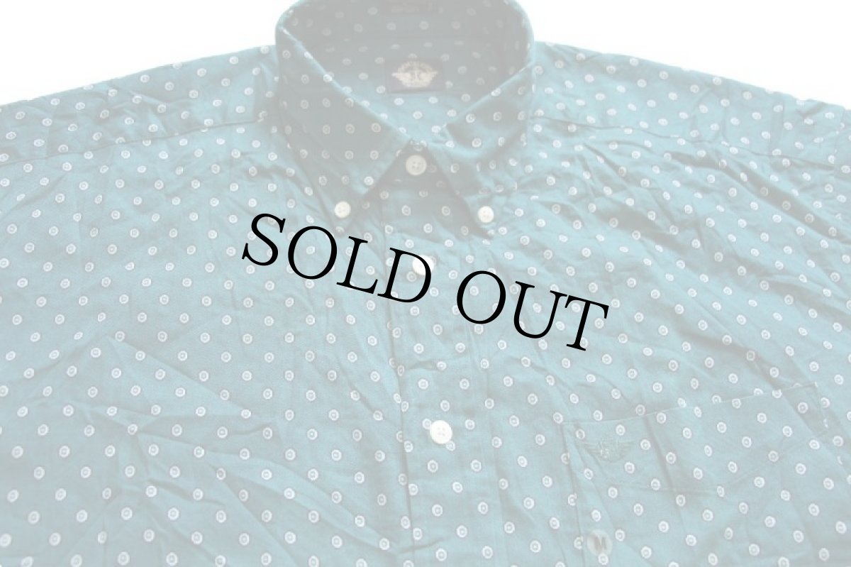 画像4: デッドストック★90s DOCKERSドッカーズ 総柄 ボタンダウン 半袖 コットンシャツ 青緑 M★Levi'sリーバイス (4)