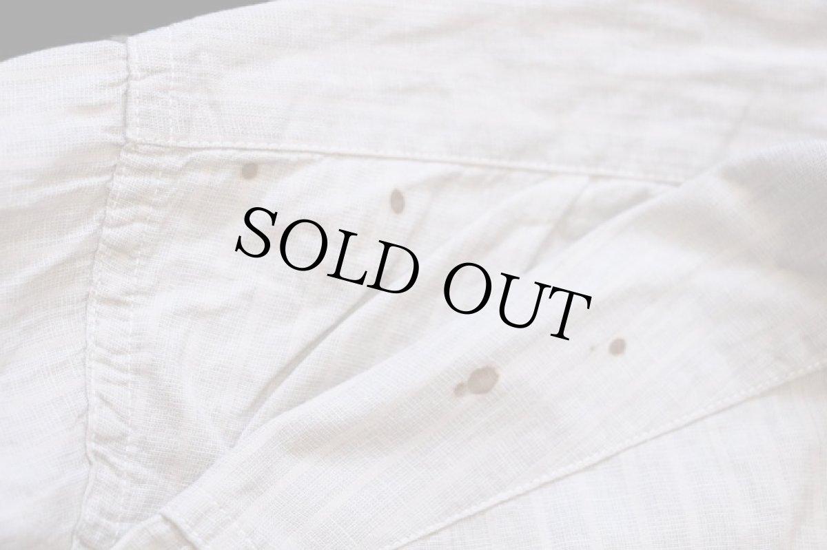 画像8: 50s LONGWEAR マチ付き 織り柄 ストライプ ブロードクロス コットンシャツ 15R (8)