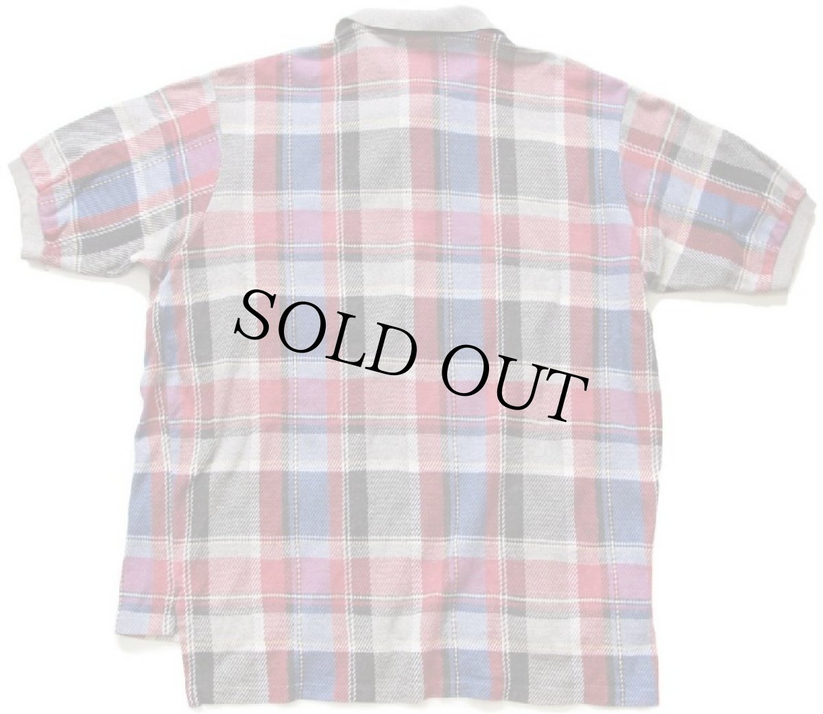 画像2: 90s USA製 ポロ ラルフローレン タータンチェック コットン ポロシャツ XL (2)