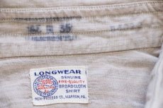 画像4: 50s LONGWEAR マチ付き 織り柄 ストライプ ブロードクロス コットンシャツ 15R (4)