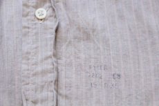画像5: 50s LONGWEAR マチ付き 織り柄 ストライプ ブロードクロス コットンシャツ 15R (5)