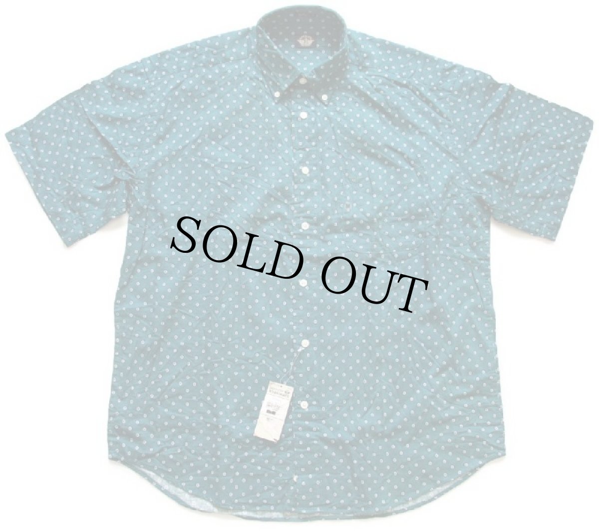 画像2: デッドストック★90s DOCKERSドッカーズ 総柄 ボタンダウン 半袖 コットンシャツ 青緑 M★Levi'sリーバイス (2)