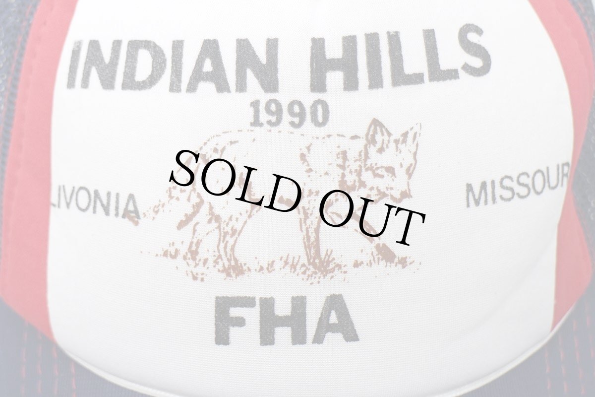 画像5: 90s INDIAN HILLS FHA フォックス マルチカラー 切り替え メッシュキャップ 紺×白×赤 (5)