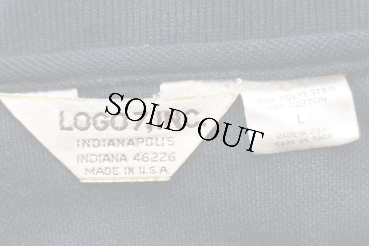 画像4: 80s USA製 LOGO7 NFL THE LOS ANGELES RAIDERS ロゴ刺繍 鹿の子 ポロシャツ 黒 L (4)