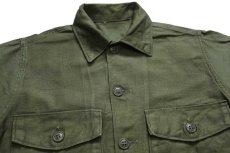 画像3: 60s 米軍 U.S.ARMY コットンサテン ユーティリティシャツ オリーブグリーン (3)