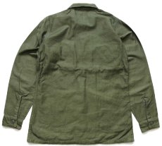 画像2: 60s 米軍 U.S.ARMY コットンサテン ユーティリティシャツ オリーブグリーン (2)