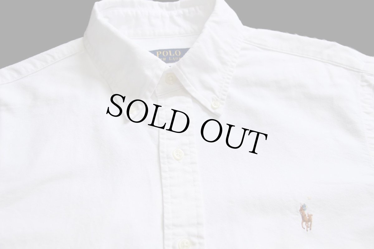 画像3: ポロ ラルフローレン ワンポイント ボタンダウン オックスフォード コットンシャツ 白 M (3)