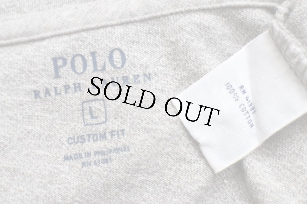 画像5: ポロ ラルフローレン ひび割れプリント&ステンシル コットンTシャツ 杢グレー L (5)