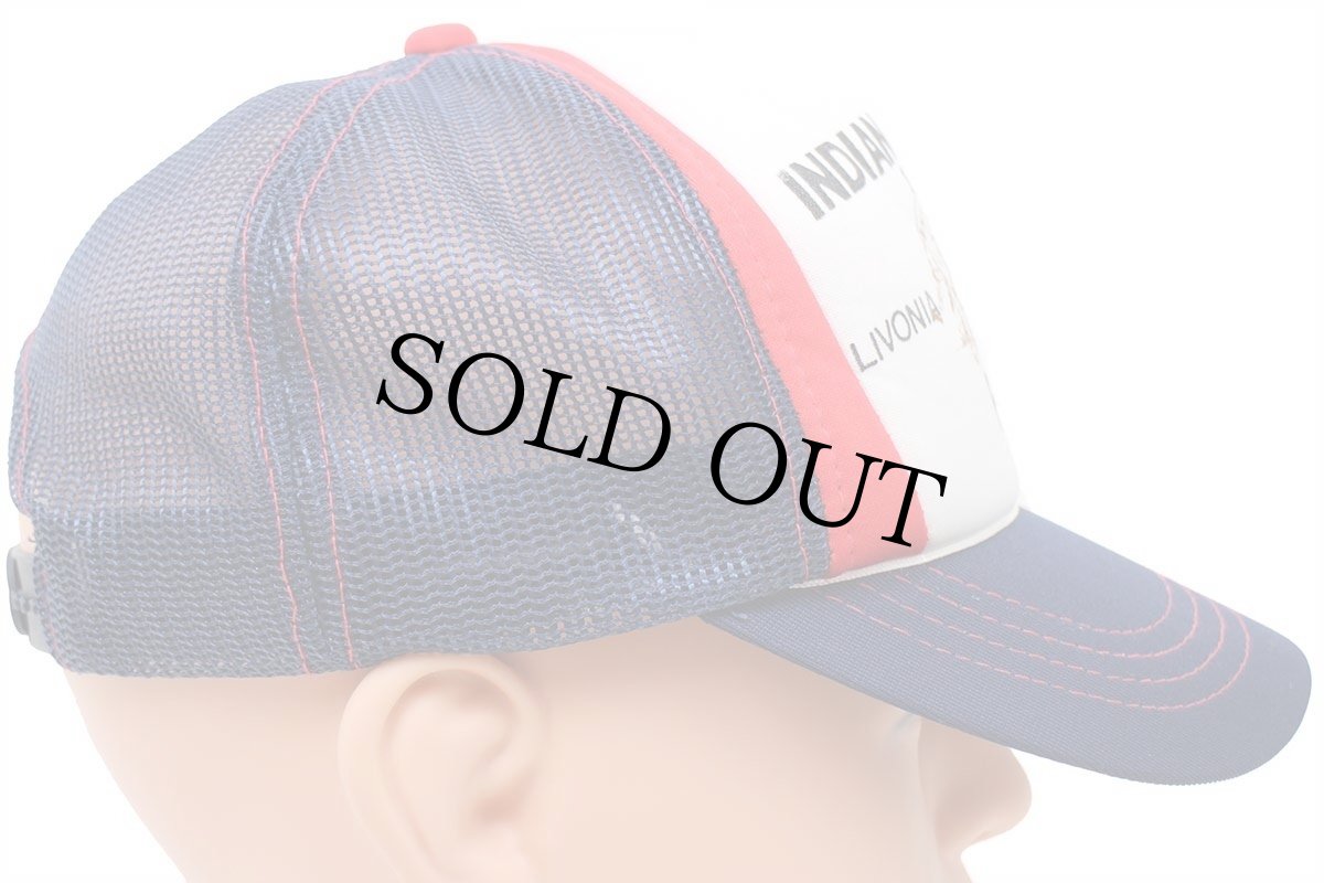 画像4: 90s INDIAN HILLS FHA フォックス マルチカラー 切り替え メッシュキャップ 紺×白×赤 (4)