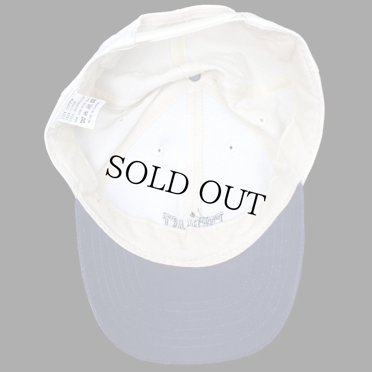 画像8: デッドストック★00s EVERLAST ロゴ刺繍 ツートン 切り替え コットンキャップ 生成り×紺 (8)