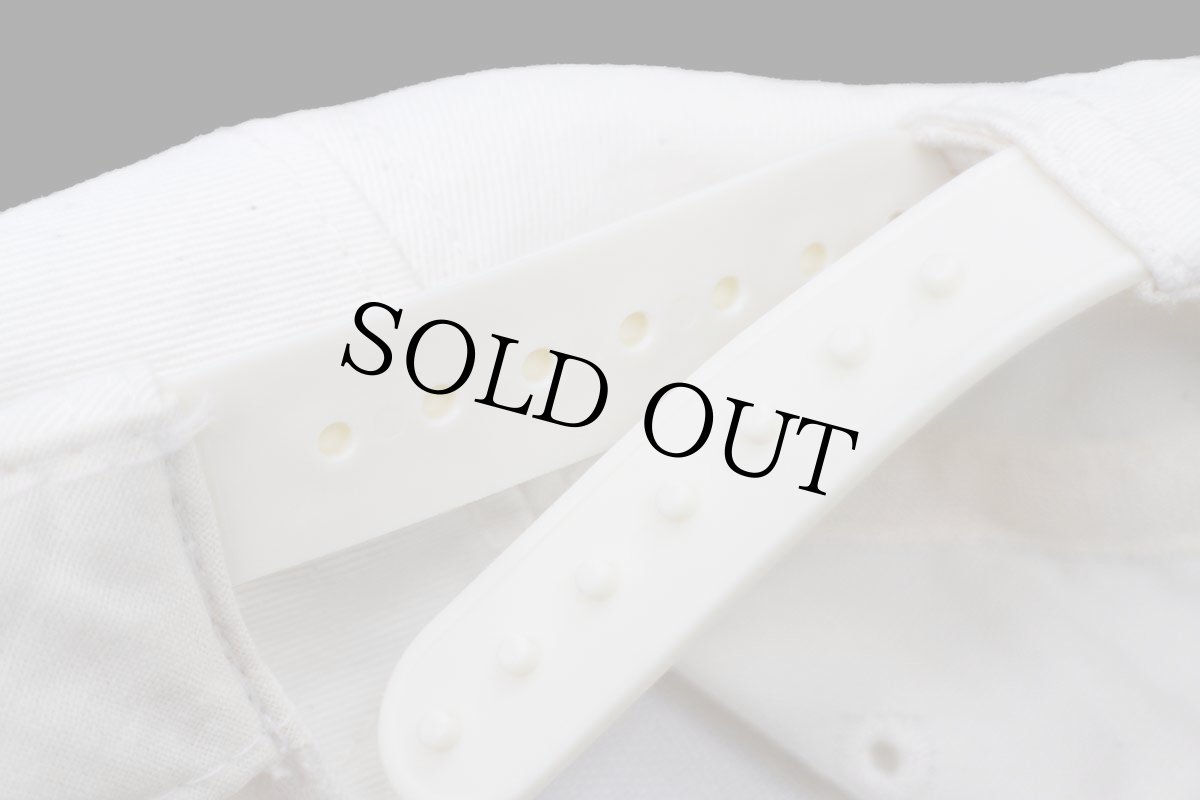 画像10: デッドストック★00s EVERLAST ロゴ刺繍 ツートン 切り替え コットンキャップ 生成り×紺 (10)