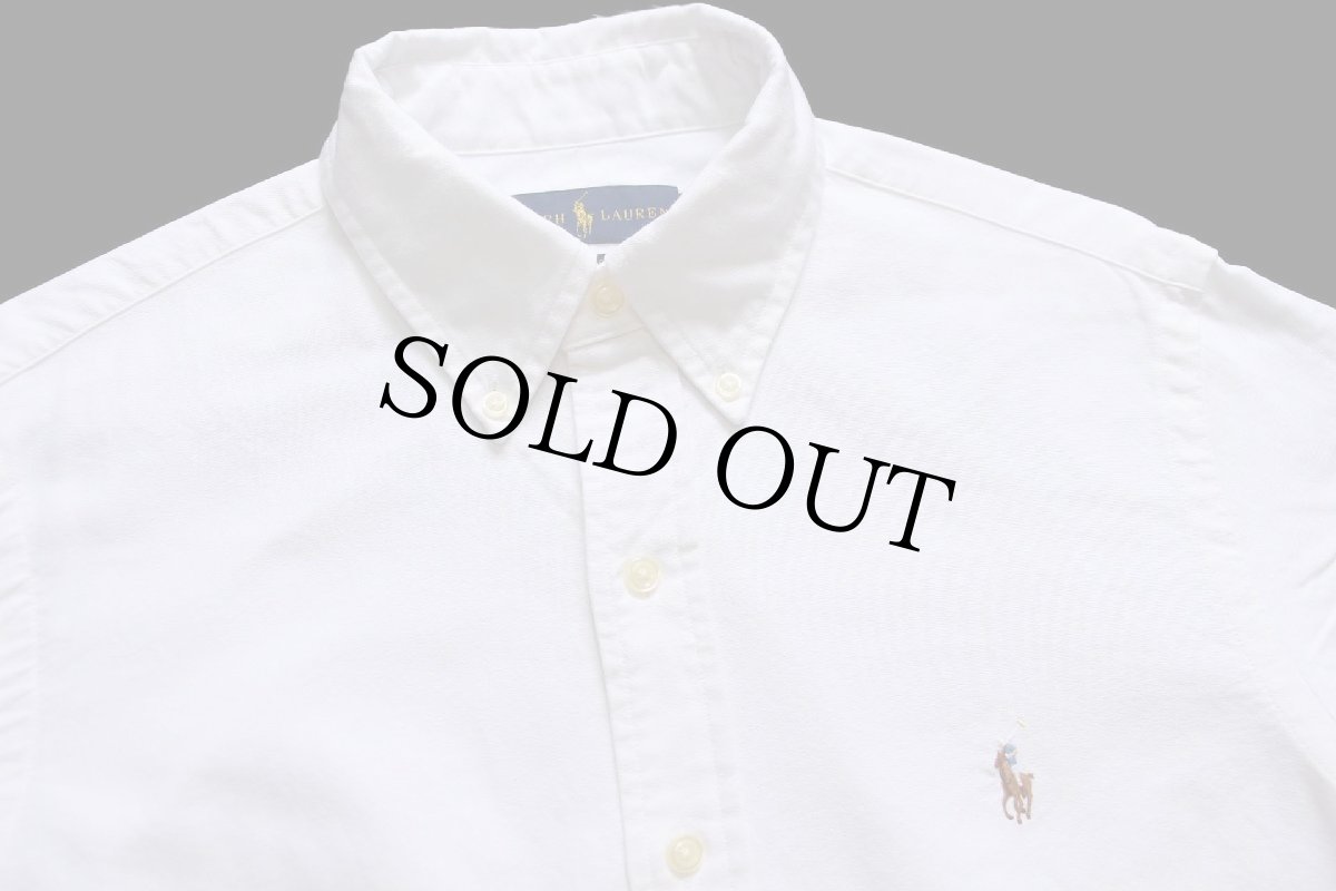 画像3: ラルフローレン ワンポイント ボタンダウン オックスフォード コットンシャツ 白 S (3)