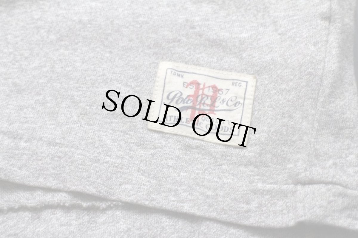 画像6: ポロ ラルフローレン ひび割れプリント&ステンシル コットンTシャツ 杢グレー L (6)