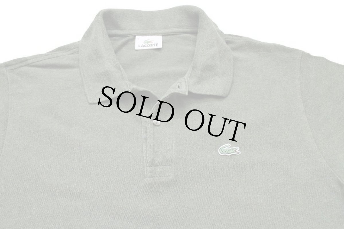 画像3: 90s LACOSTEラコステ ワンポイント コットン 鹿の子 ポロシャツ 杢グリーン 6★155 (3)