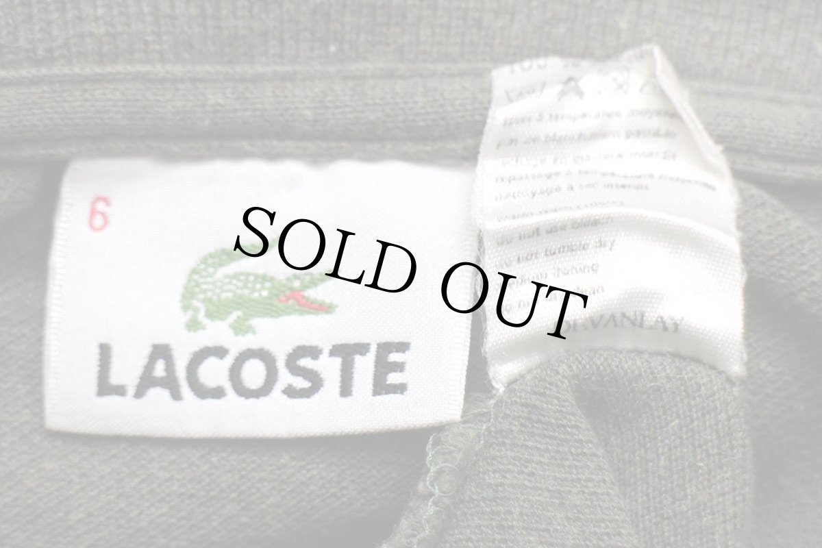 画像4: 90s LACOSTEラコステ ワンポイント コットン 鹿の子 ポロシャツ 杢グリーン 6★155 (4)