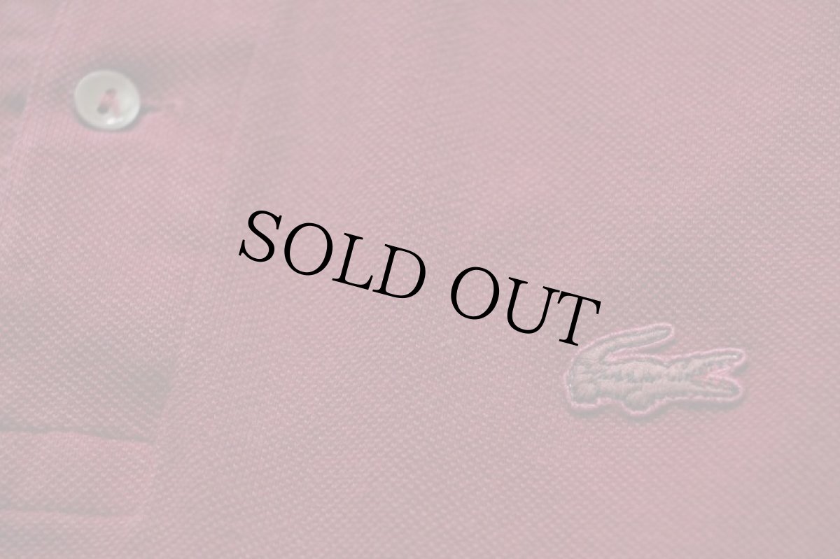 画像6: 70s フランス製 CHEMISE LACOSTE ラコステ ワンポイント コットン 鹿の子 ポロシャツ バーガンディ 5★149 (6)