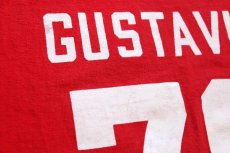 画像5: 70s USA製 Championチャンピオン GUSTAVUS 76 ナンバリング コットン フットボールTシャツ 赤 L (5)