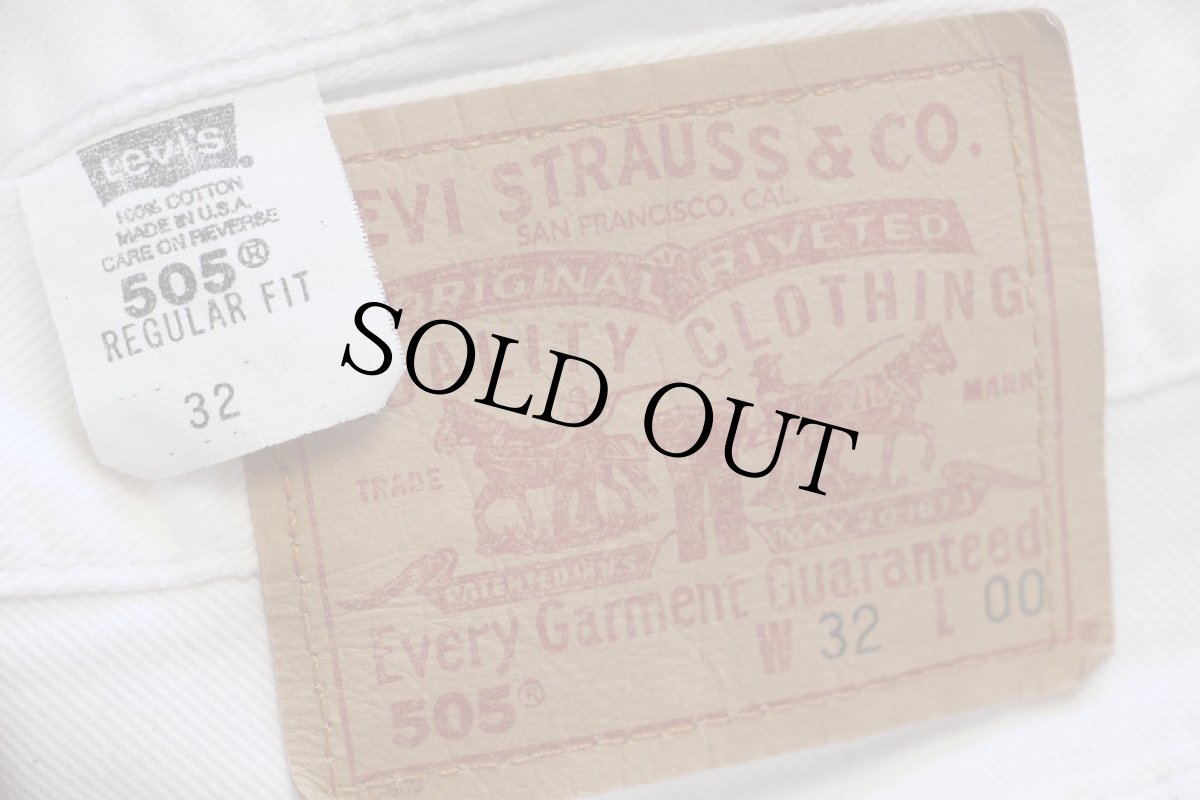 画像5: 00s USA製 Levi'sリーバイス 505 カラーデニム ショートパンツ アイボリー w32★ショーツ (5)