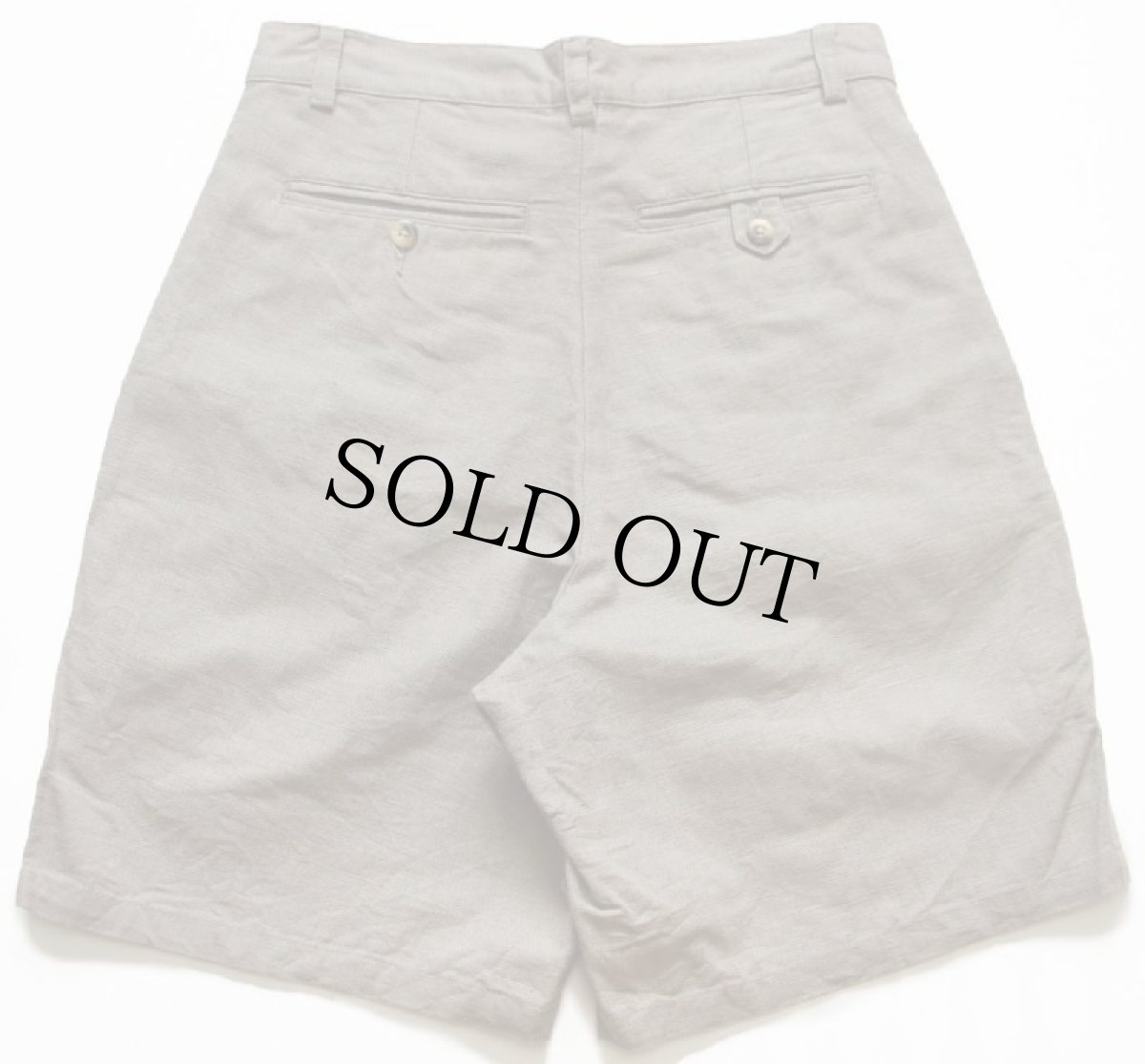 画像2: 90s nauticaノーティカ ツータック リネン×コットン ショートパンツ グレーベージュ w30★ショーツ (2)