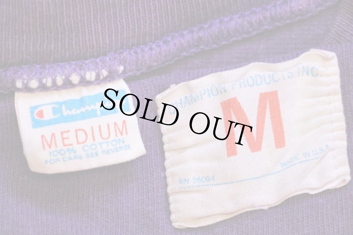 画像4: 70s USA製 Championチャンピオン Minnesota VIKINGS 9 ナンバリング コットン フットボールTシャツ 紫 M (4)