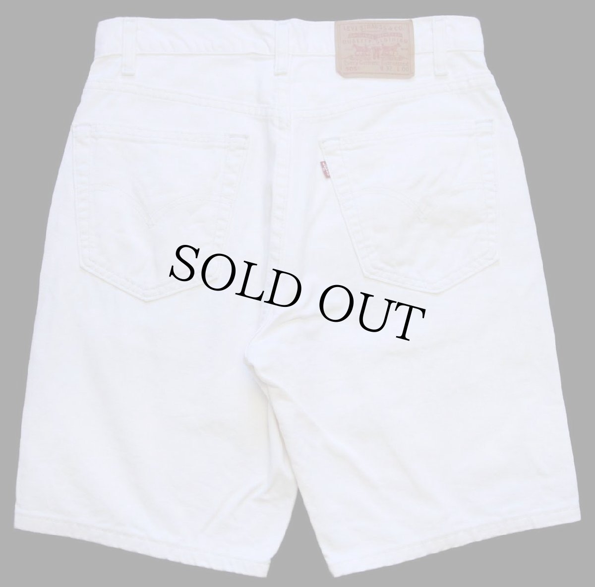 画像2: 00s USA製 Levi'sリーバイス 505 カラーデニム ショートパンツ アイボリー w32★ショーツ (2)