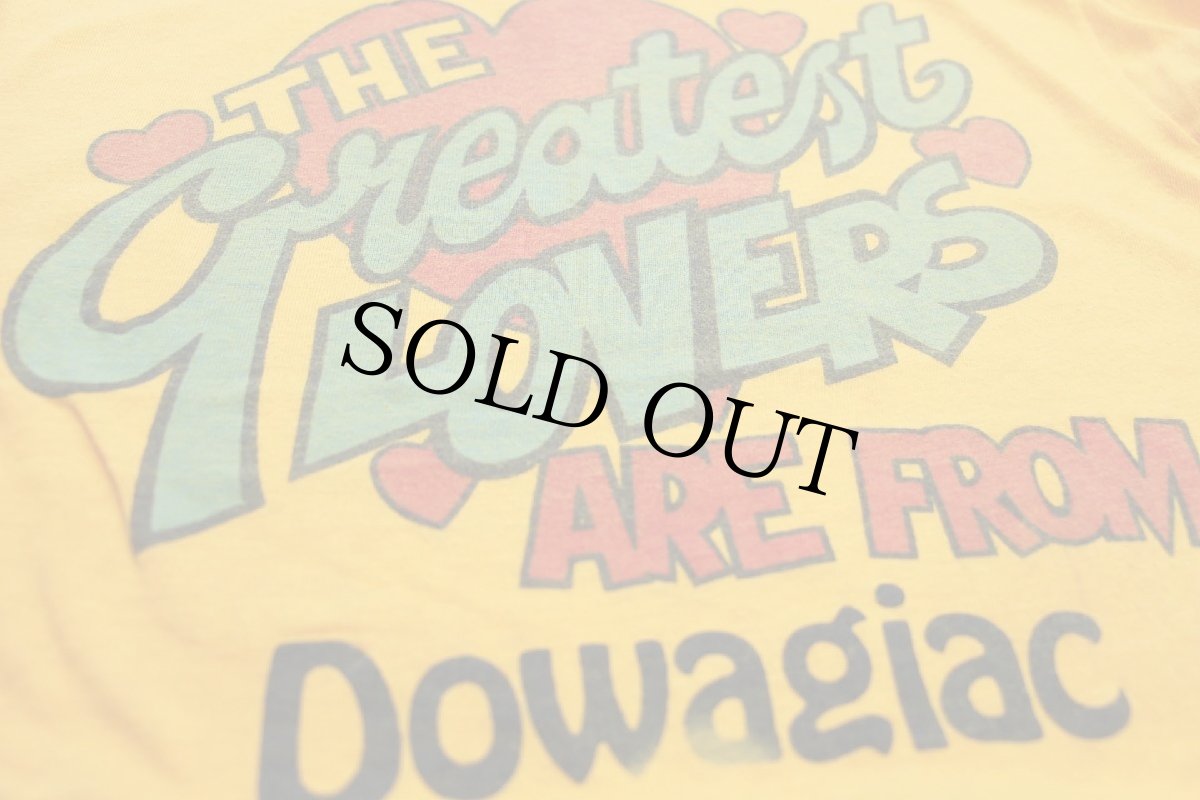 画像5: 80s USA製 Hanes THE greatest LOVERS ARE FROM Dowagiac ハート コットンTシャツ 濃黄 M (5)