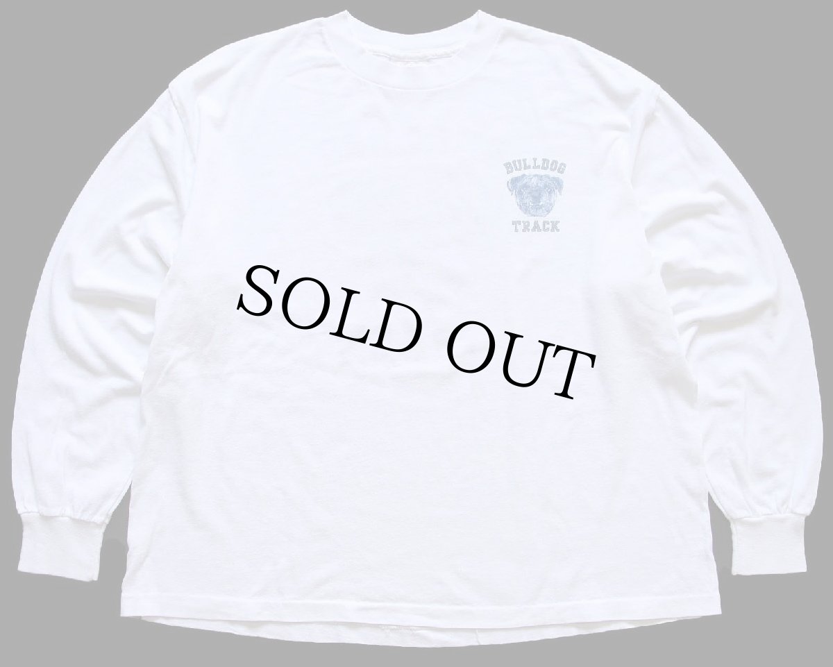 画像2: 80s USA製 BULLDOG TRACK ブルドッグ マスコット 長袖Tシャツ 白 XL (2)