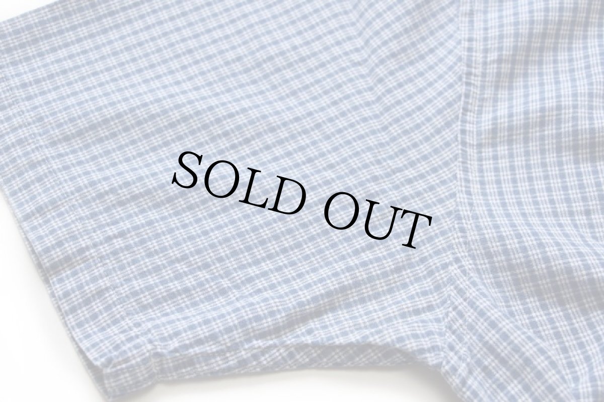 画像6: 90s EddieBauerエディーバウアー チェック ボタンダウン 半袖 コットンシャツ インディゴ×白 (6)