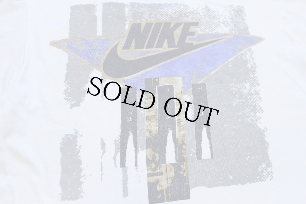 画像5: 90s USA製 NIKEナイキ アート 両面プリント コットン 長袖Tシャツ 白 L (5)