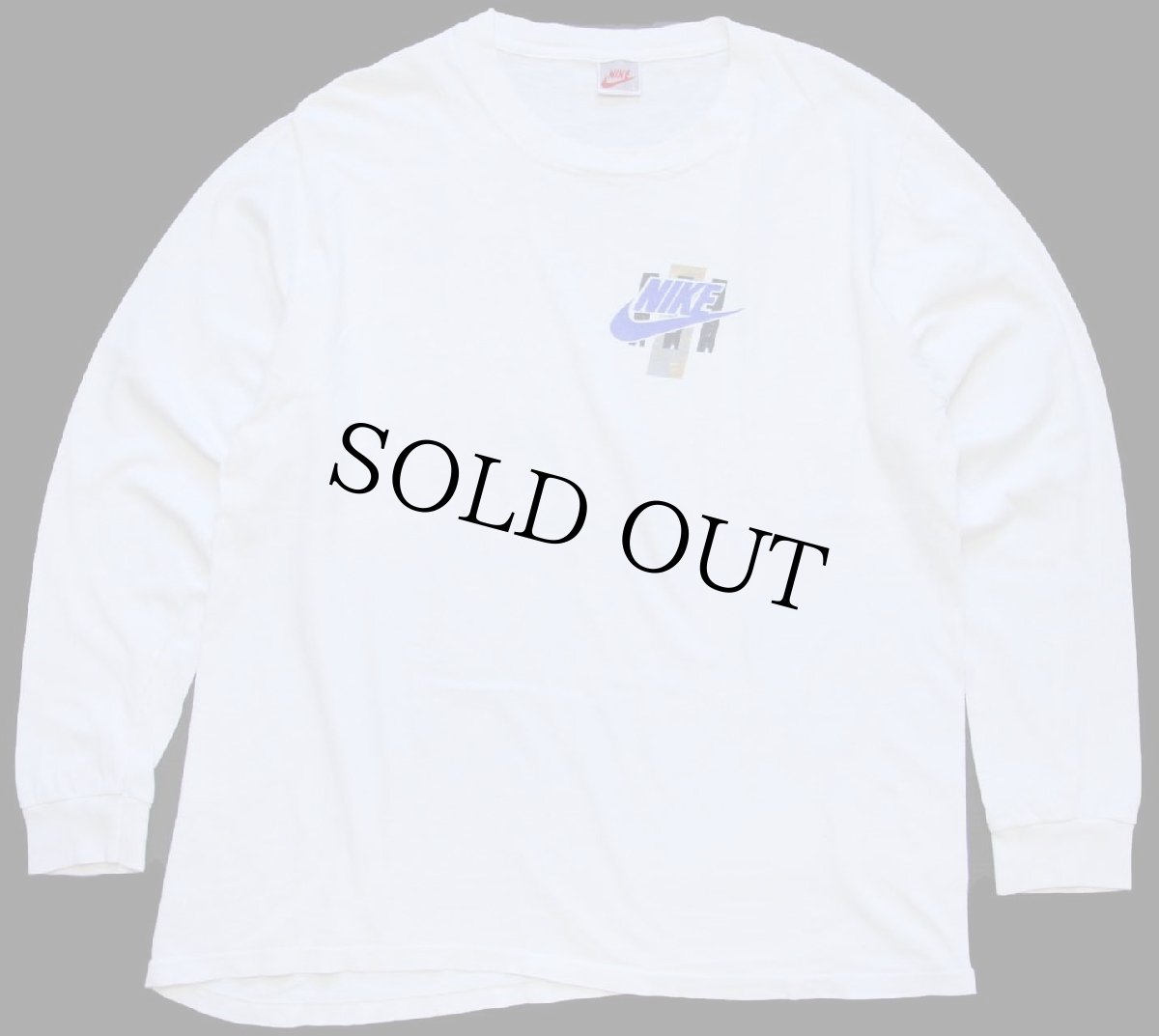 画像2: 90s USA製 NIKEナイキ アート 両面プリント コットン 長袖Tシャツ 白 L (2)